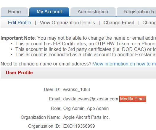Determine Role and Organization ID Follow the steps below to determine your role and organization ID. 1. From Edit Profile, view User Profile. 2. View Role and Organization ID.