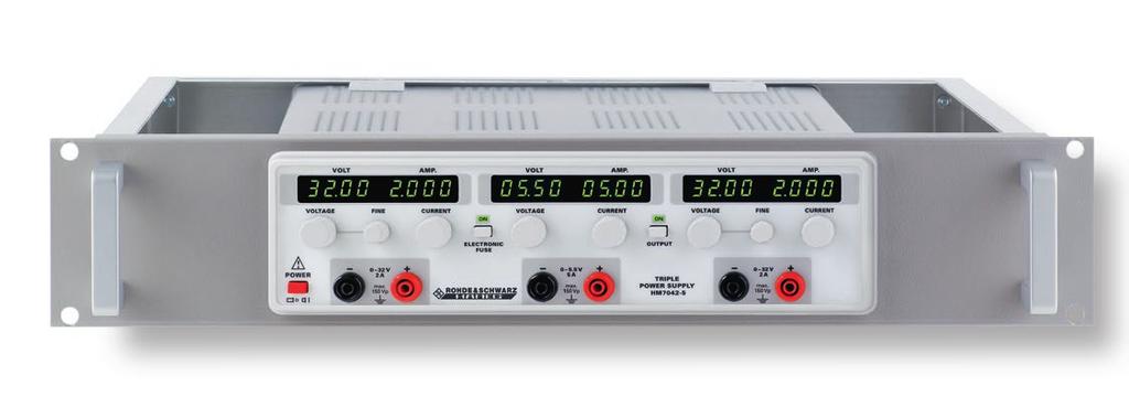 Response time: <10 ms 32 V channels Output values: HMP4040 4 x 0 32 V/0 10 A, (5 A at 32 V, 160 W max.) HMP4030 3 x 0 32 V/0 10 A, (5 A at 32 V, 160 W max.) 3 x 0 32 V/0 5 A, (2.5 A at 32 V, 80 W max.