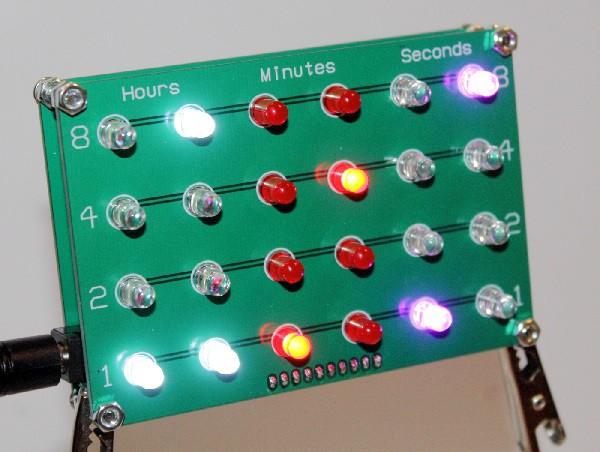 Raspberry-Pi Shield: Binary-Coded-Decimal Clock ASSEMBLY INSTRUCTIONS What is it? This kit builds a binary-coded-decimal clock, driven by a Raspberry-Pi (which should be mounted on the back).