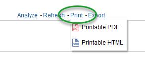 PRINT OPTIONS Located at bottom, middle of