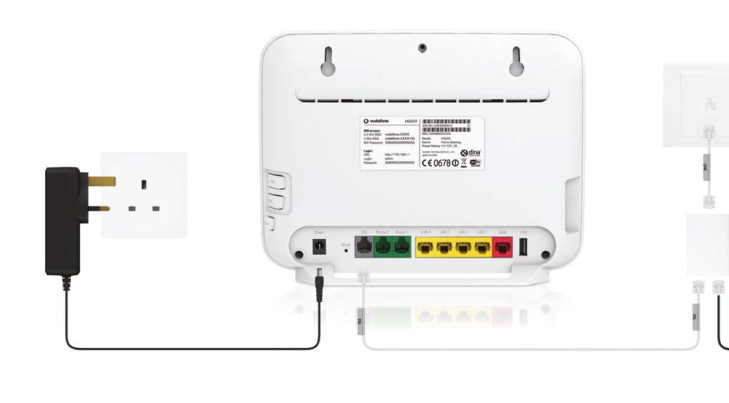 4 5 6 1 3 2 A Broadband splitter is required If your master socket has only one port, then it is a standard socket and will need a broadband splitter installed to work properly with your Vodafone