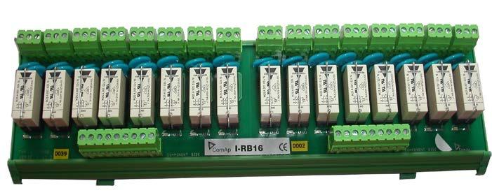 I-RB8 / I-RB16 / I-RB8-231 / I-RB16-231 Description Relay board contains 8 or 16 relays for binary (open collector) output separation. All relays are placed in sockets.