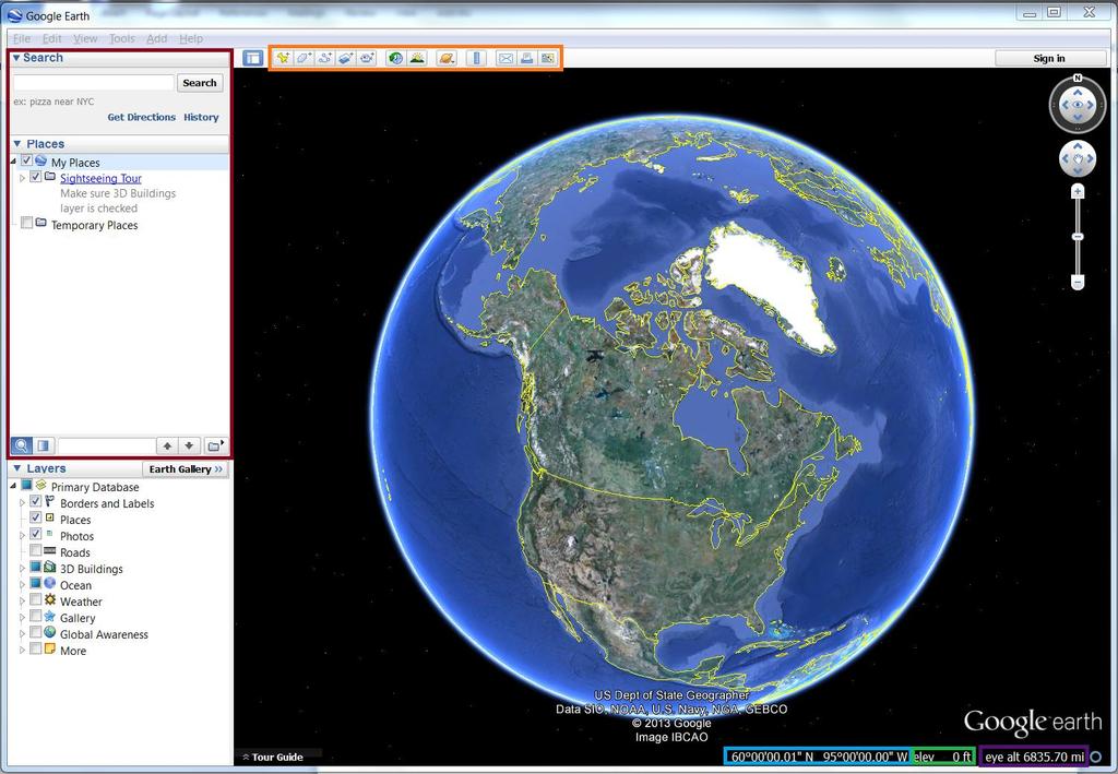 GOOGLE EARTH INTRODUCTION Google Earth is a free, powerful yet simple tool for viewing information spatially, whether it is viewing climate information, analysing change over time, reviewing sites