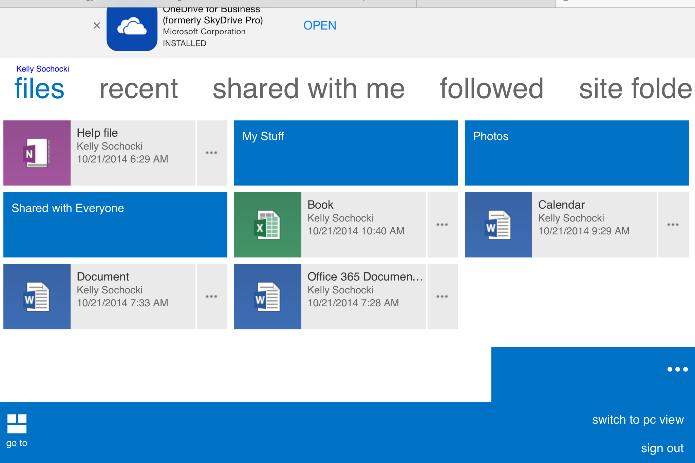 P a g e 16 FAQ s Upload files stored on your iphone or ipad to OneDrive for Business 1.