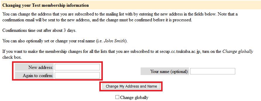 Changing my E-mail address (1) Login to the membership configuration page. For instruction on how to log in, please refer to "4.1 Logging in to the membership configuration page".