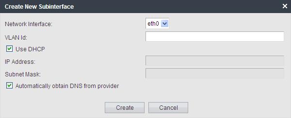 Web Control/Platform View Menus: Settings: System Create Subinterface You can use this control to create an additional VLAN subnet on the same port.