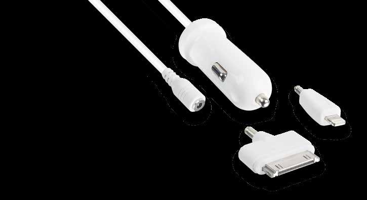 ONE 30 PIN AND ONE LIGHTNING MADE FROM WHITE HIGH IMPACT PLASTIC AND SOFT TOUCH CABLE