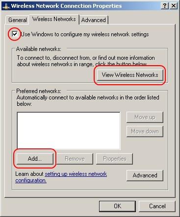 Make sure that Use Windows to configure my wireless network settings is checked.