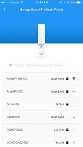 AmpliFi User Guide 2. The app will display a list of available Wi-Fi networks. Select the network associated with your Router. Chapter 3: Using the App for Installation 4.