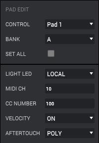 To select a control to edit, do one of the following: Press or turn it on your MPC hardware. Click it on the graphical representation of your MPC hardware.