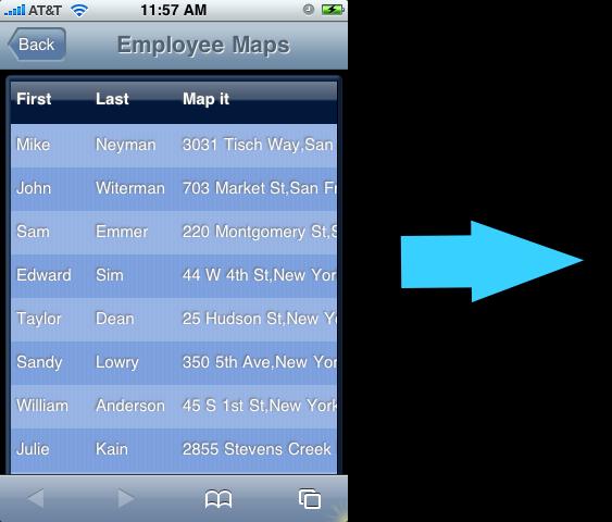 Integration with iphone Applications Dashboards can link directly with the following iphone applications.