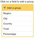 Add a group Group data in the Dashboard by clicking a field from this box.