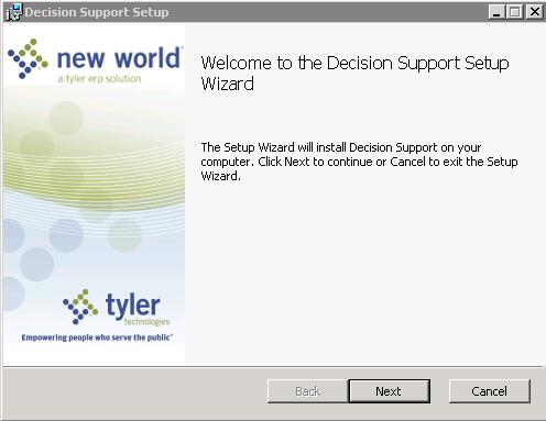 Installing Decision Support Use the following steps to install Decision Support: Prior to performing the install, verify that all prerequisites have been installed on the system.