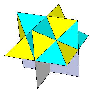 Then use the Rotate tool to make three 90-degree copies of the six faces, around the center.