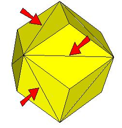 each rhombus in half.