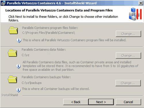 Upgrading From Parallels Virtuozzo Containers 4.0, 4.5, and 4.6 Release Candidate 17 During the upgrade, all folders are updated in accordance with the Parallels Virtuozzo Containers 4.6 state.