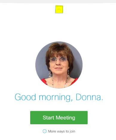 6. You are now in your Personal Meeting Room. 7. Click on the floating arrow at the top of the screen to open the menus. 8.