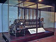 Part of Babbage's difference engine, assembled after his death by Babbage's son, using parts found in his laboratory.