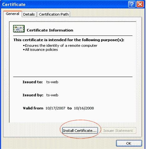Complete these steps in the client: 1. Copy the certificate from its location on the ACS to the client. 2. Right click the.cer file and click install certificate. 3. Click Next. 4.