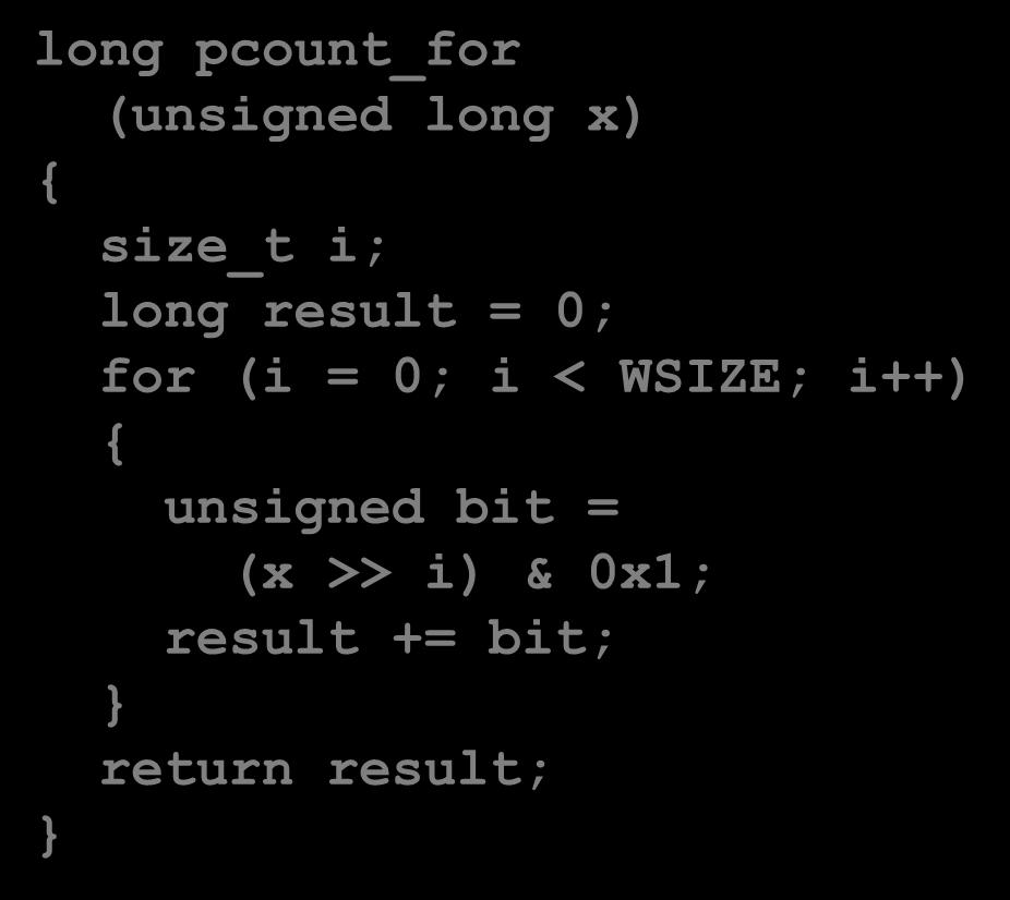 For Loop Do-While Conversion C Code Goto Version long pcount_for (unsigned long x) { size_t i; long result = 0; for (i