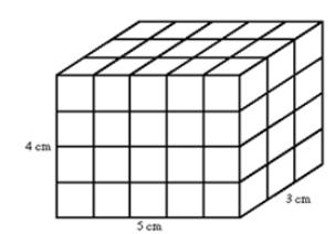 b. A solid figure which can be packed without gaps or overlaps using n unit cubes is said to have a volume of n cubic units.