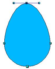to do. Figure 19 illustrates how you can draw an egg very easily by starting from a circle and dragging the top point upwards.