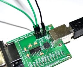 end of USB to CP2102 module s USB connector.