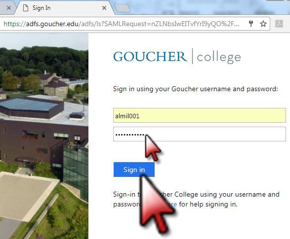 edu Sign in using yur Gucher username and passwrd.