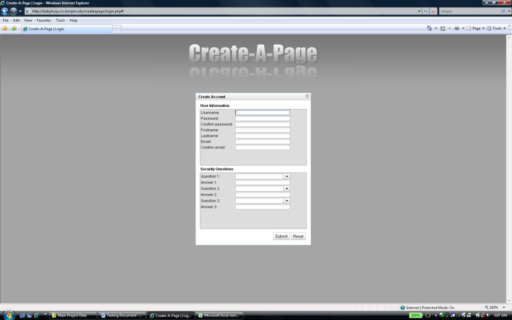Create user: From the login screen, click the Sign Up link to be given the option of creating an admin account.
