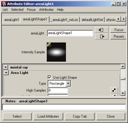 and arealights You must enable Use Light Shape