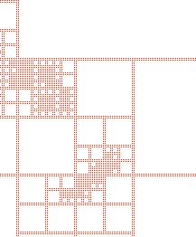 Fig. 10 Successful long traverse of the vehicle using framedquadtree D* through a terrain with obstacles to the. The dark rectangles are obstacles detected and avoided during the traverse.