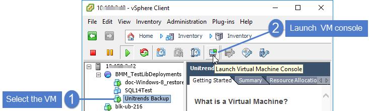 28 Deployment Guide for Unitrends To configure network settings Note: If you are deploying using storage from another Unitrends Backup appliance