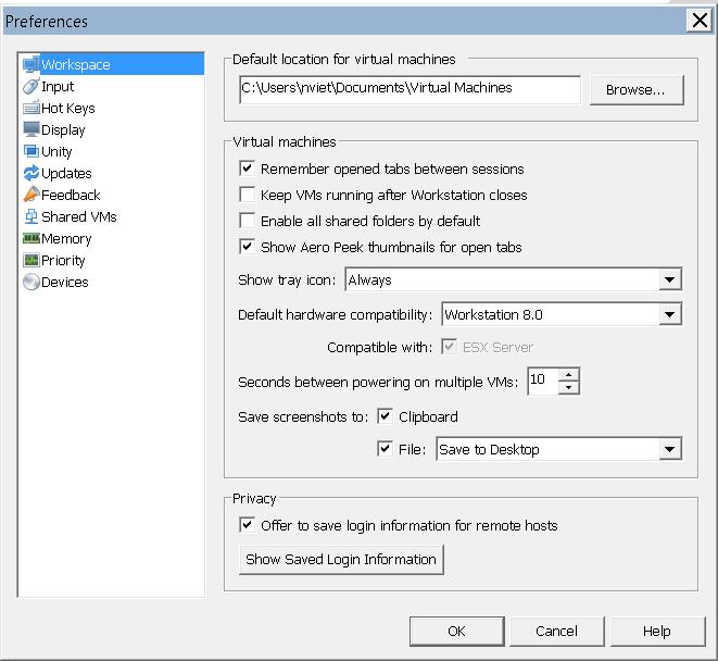 10 Simulate ONTAP 9.3 Installation and Setup Guide By default, the Workspace tab is selected in the Preferences window. 3.