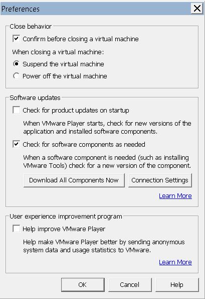 Installation and Setup Guide 15 You can also select Confirm before exiting the application to receive a confirmation prompt when exiting the virtual machine. 3. Click OK.