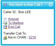 H. Call Alert Box and Call Panels 1.