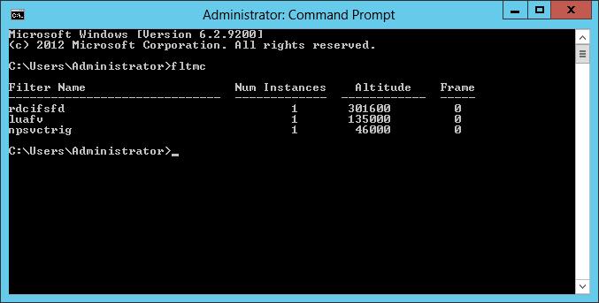 3. Verify that the rdcifsfd driver is loaded by using the command fltmc. To check for Client Side optimization, enter the following command: C:\Program Files\Dell\Rapid CIFS>rdcifsctl.