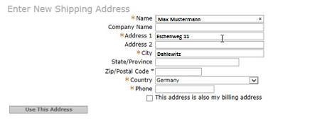 Shipping Address and Payment Method A long list of addresses will appear. Scroll down and enter the shipping address. 1. Click This address is also my billing address.