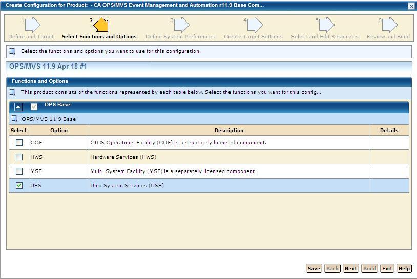 How to Complete Configuration With CA CSM To configure the Base operations and any options: Select the options you wish to configure.