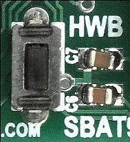 The HWB mode is active only when the HWBE fuse is enabled. In that case PD7/HWB pin is configured as input during reset and sampled during reset rising edge.