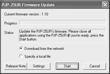 Once the firmware update is started, do not perform any other operation until the update operation is completed.