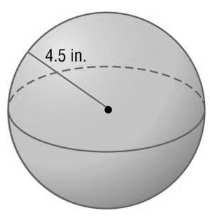 surface area of the sphere. Round to the nearest tenth and label the units.