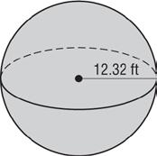 Geometry Name: 12.6 Worksheet Find the surface area of each sphere or hemisphere.
