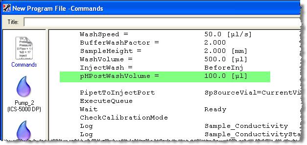 To manually add a parameter to a Chromeleon 6.8 program 1. After completing the wizard, display the list of commands and parameters in the program.
