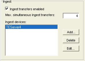 Each of the Vantage installations require the Transfer Engine Client Configuration to be set as displayed below.