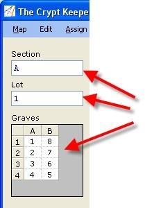 Move your cursor on the map to where you want to place your first series of bulk Graves.