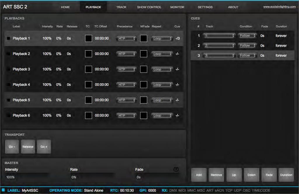 Chapter 8 Playbacks A playback is capable of activating the lighting content stored in the tracks. Tracks are merely storage for lighting scenes and effects; the playbacks actually plays them.