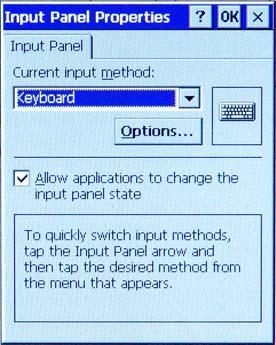 Input Panel The CE panel provides a soft keypad