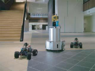 Parent robot z x y 0 Child robots () Robot and move. () Robot 0 measures the position of robot.