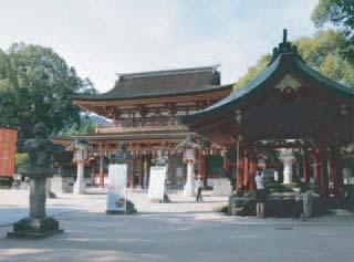 The main shrine of the Dazaifu Tenmangu was built in 59 and is registered as an