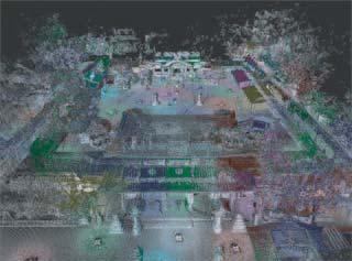 shrine of Dazaifu Tenmangu and the vast garden by the robot system proposed in this